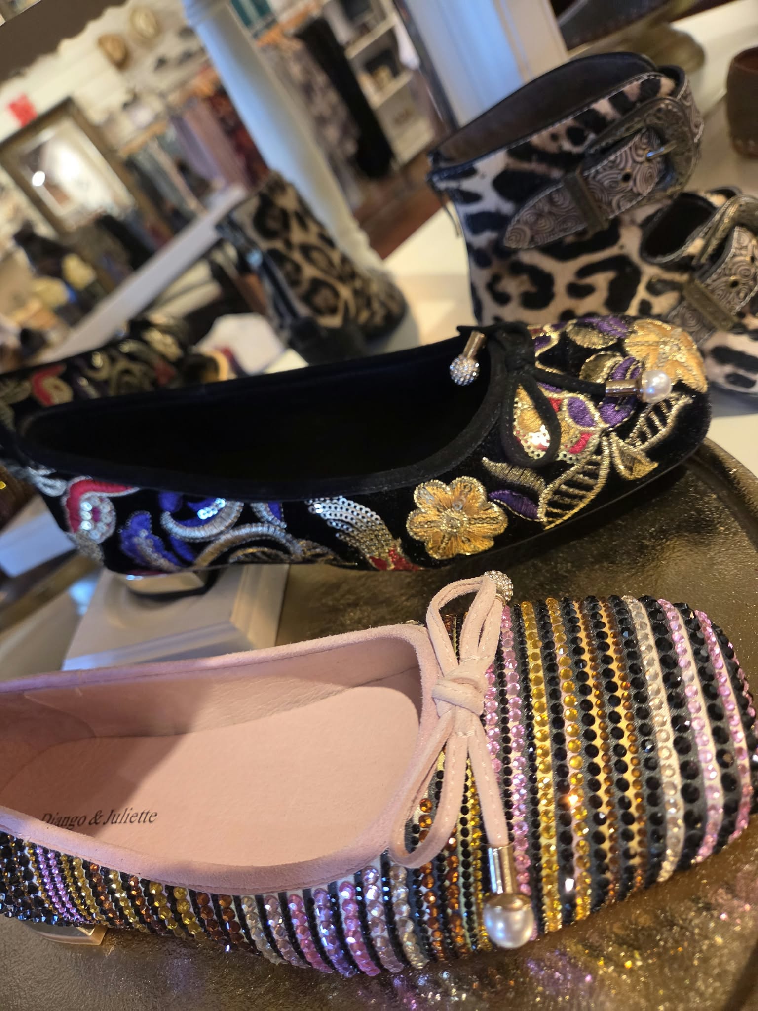 Embellished boutique flats at Rogue Sole & Style