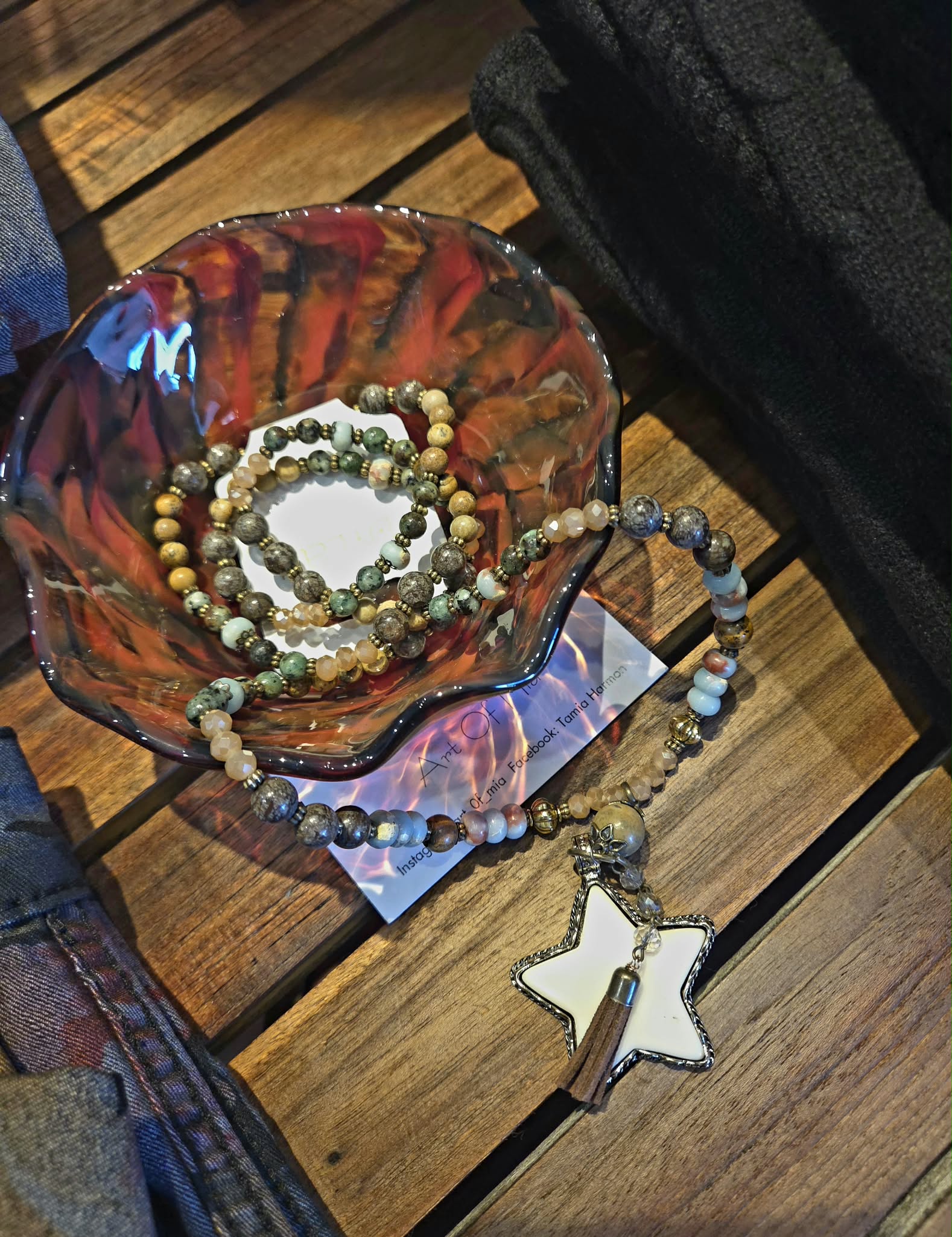 Beaded bracelets and star pendant necklace at Rogue Sole & Style