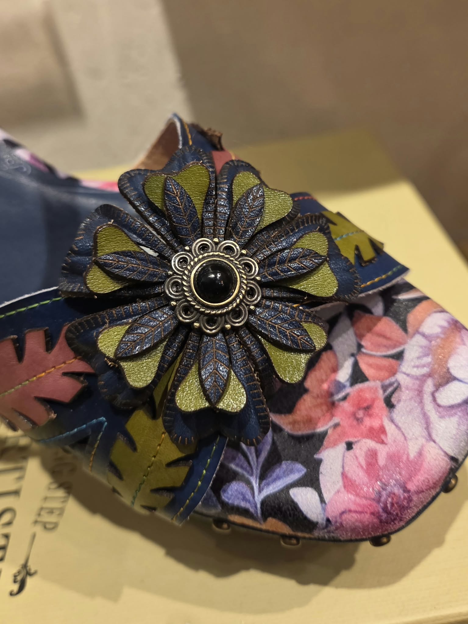 Colorful floral statement shoe at Rogue Sole & Style in Grants Pass